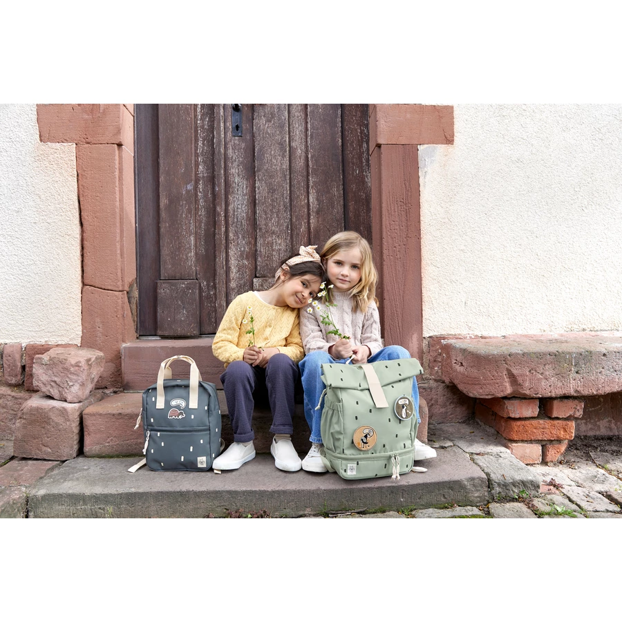 LÄSSIG Mini Rolltop Backpack Happy Prints light olive