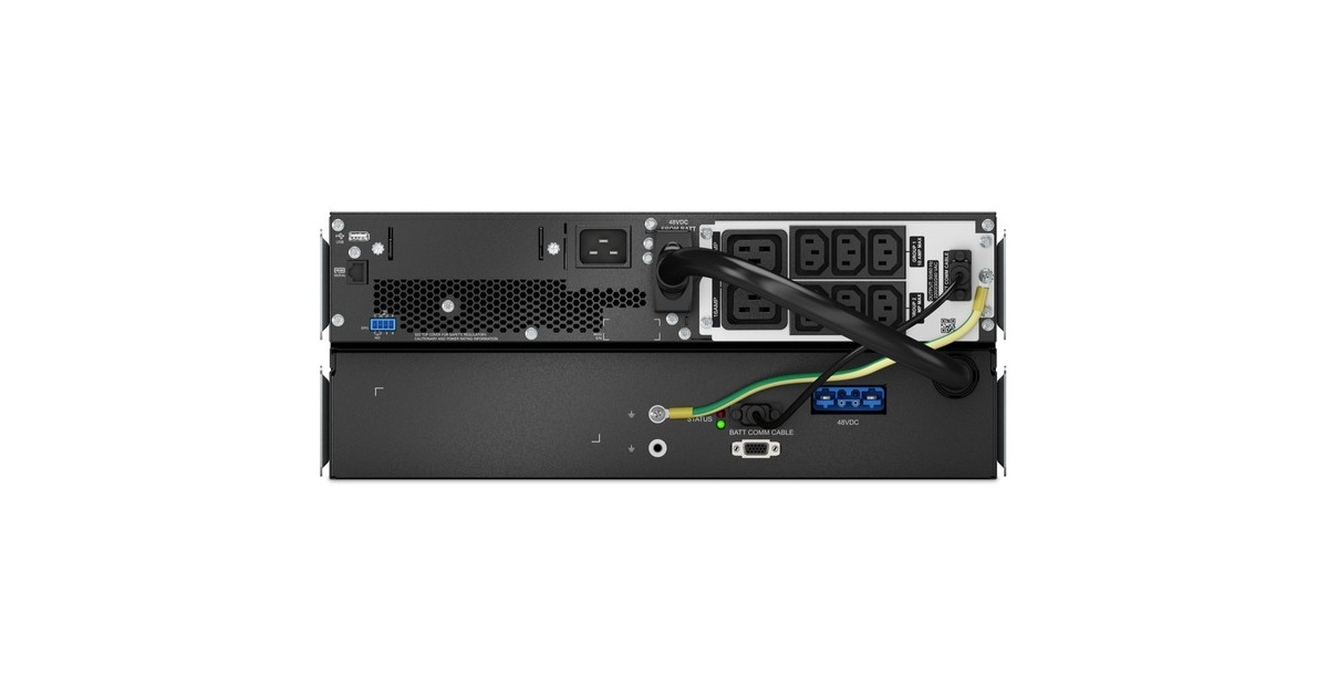 APCSmart-UPS Li-Ion SRTL2200RM4UXLI Noodstroomvoeding ups  (Zwart/zilver, 2200VA, 6x C13, 2x C19, USB, Rack/tower convertible, long runtime)