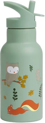 A Little Lovely Company Vannflaske Skogsvenner 350 ml, Grønn