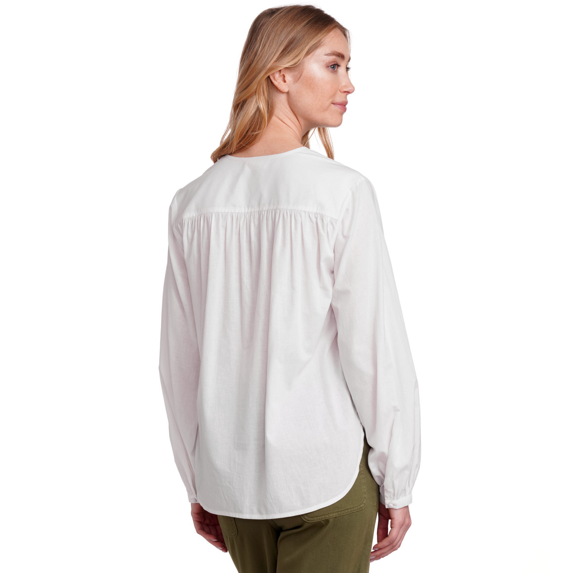 Jonas Nielsen Damen Bluse mit Ballonärmeln weiss