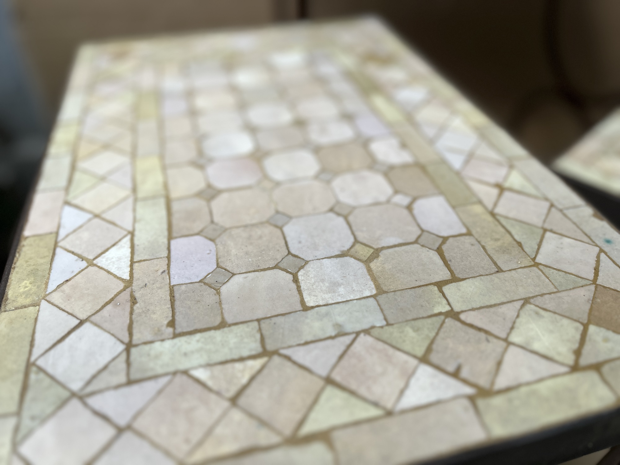 3er-Set Kacheltische 'Beige Dama', beige von fischer's lagerhaus