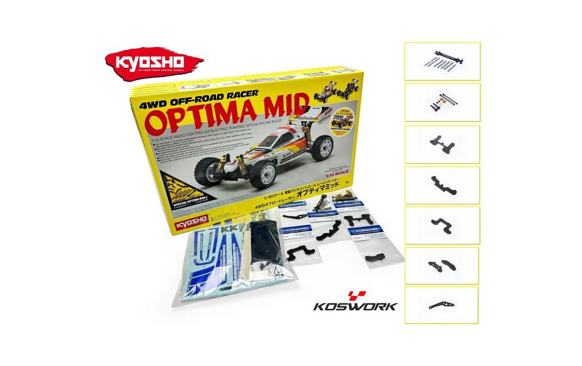 Buggy Optima Mid Koswork Edition, 4WD, Bausatz, 1:10<br>Kyosho Legendary Series Buggy Bausatz