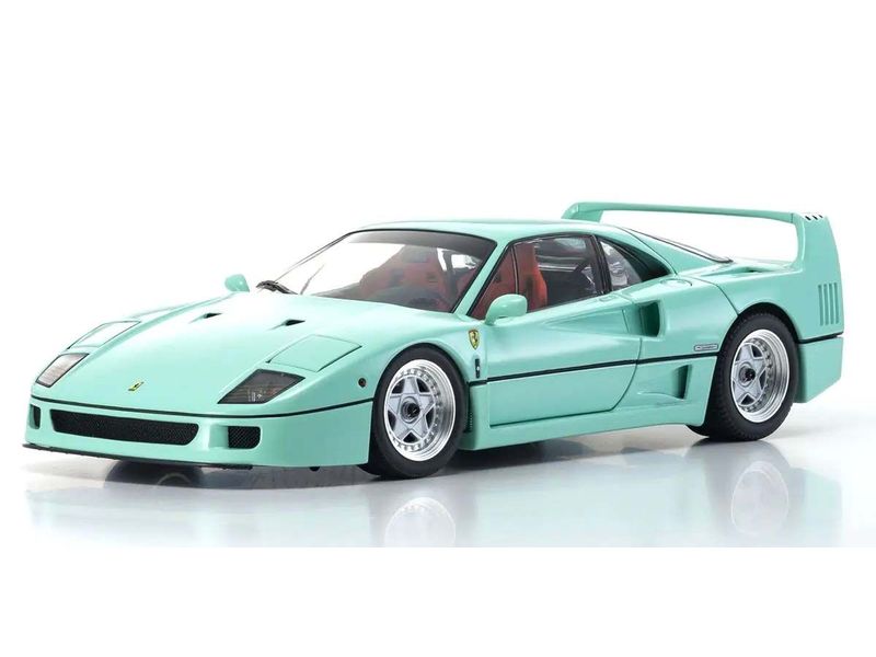 Kyosho Ferrari F40 1987 Mint Grün, 1:18 Detailgetreues Modellauto für Sammler im Massstab 1:18
