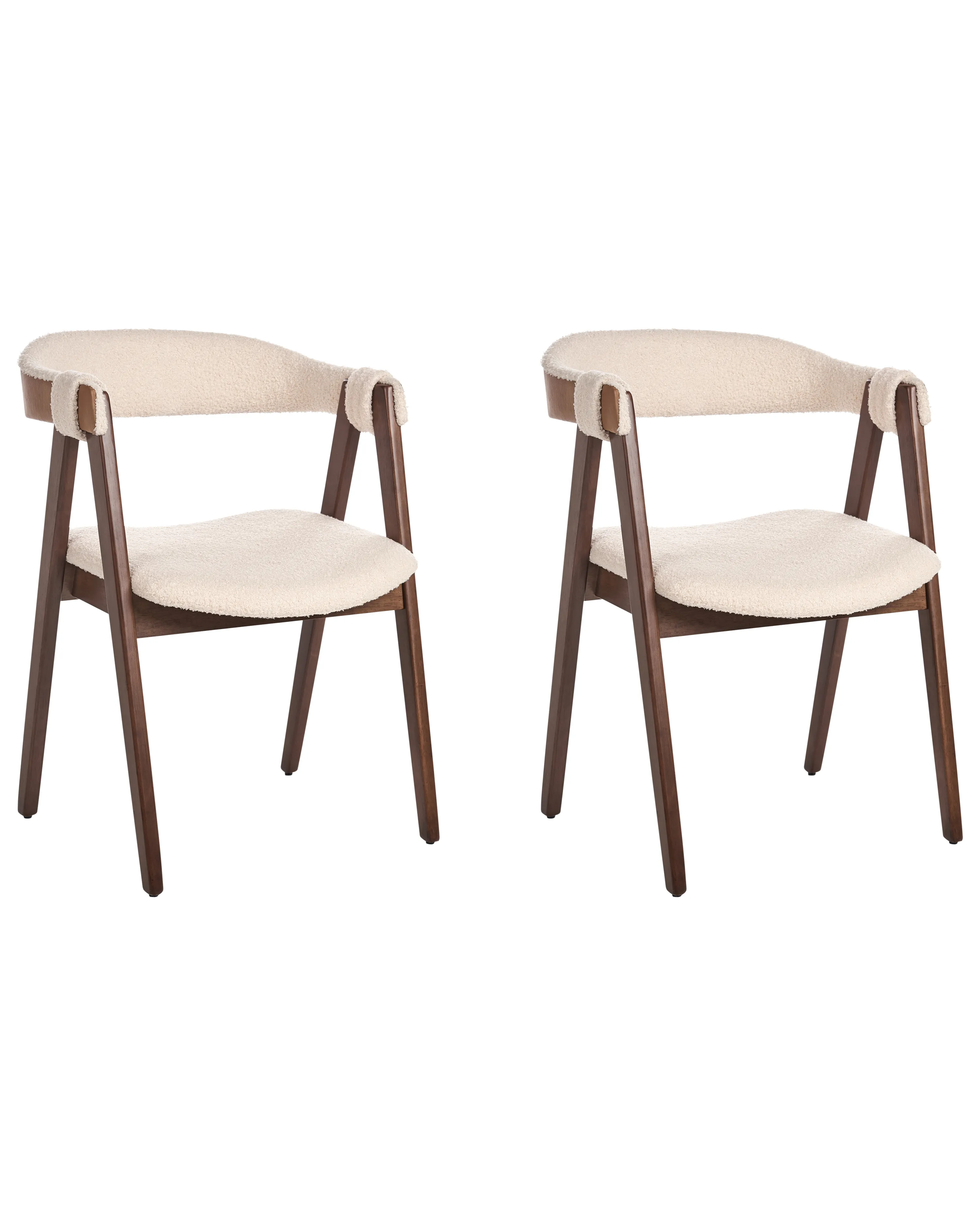 Set van 2 eetkamerstoelen DAY Bouclé Donkerbruin/beige