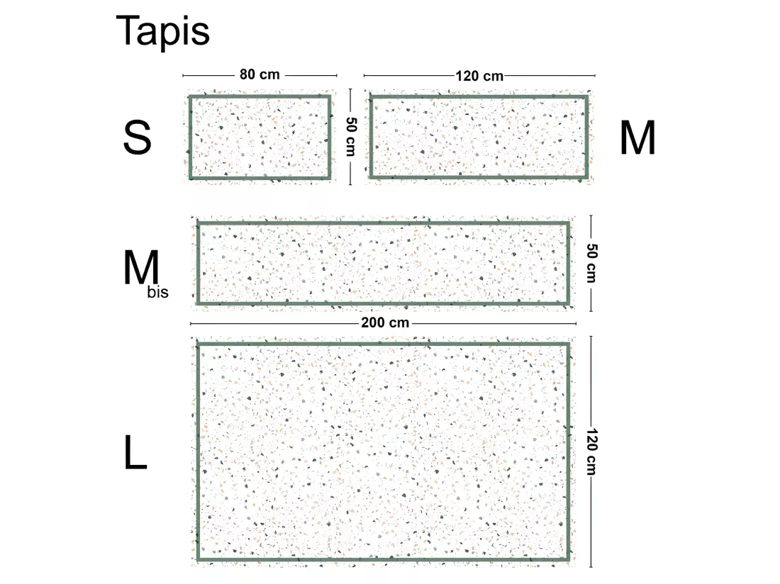 Tapis Vinyle Médium l 50xL120cm - Terrazzo Dolce - Vinyle