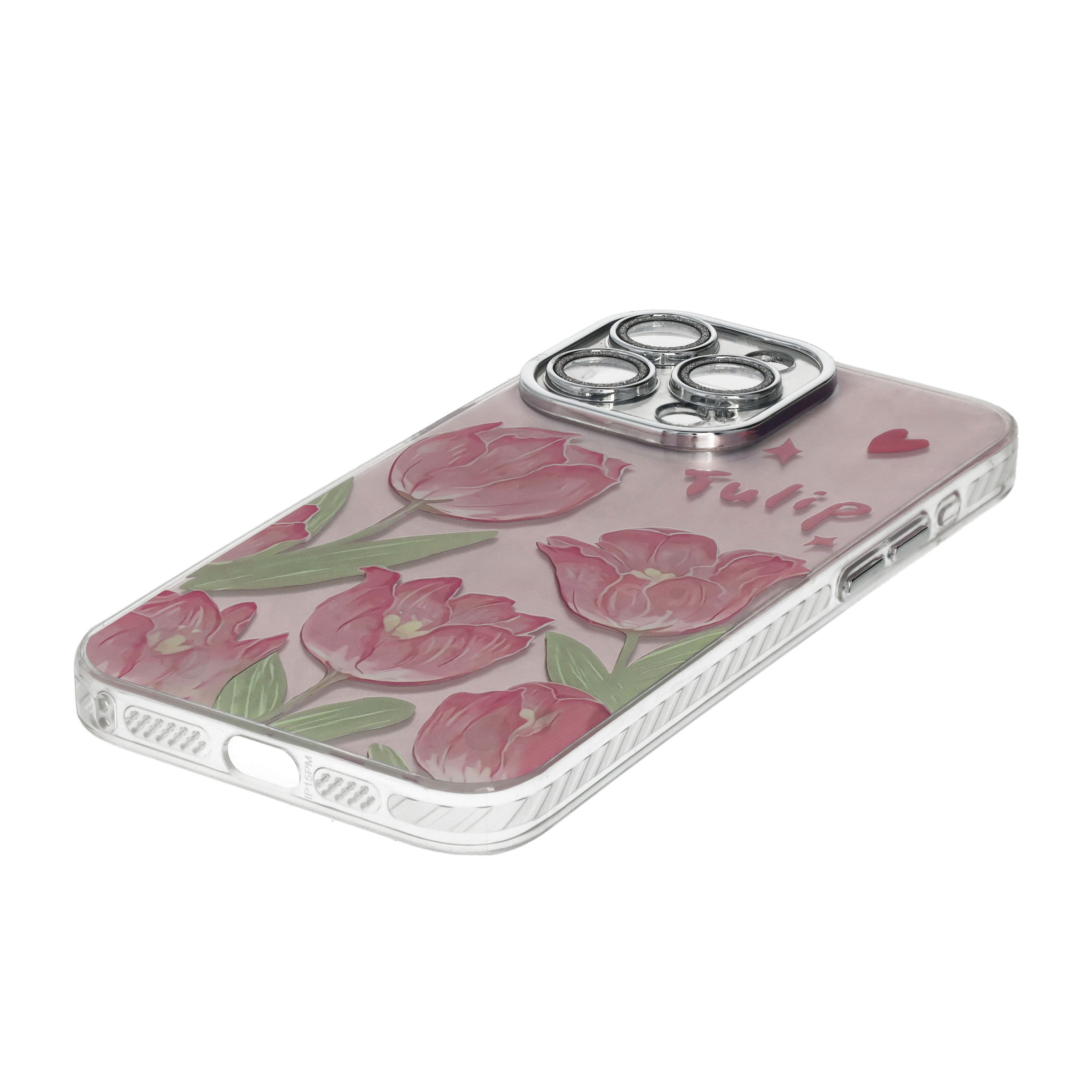 iPhone 15 Pro Max Gummi Hülle Air Cushion Fallschutz - Tulpen