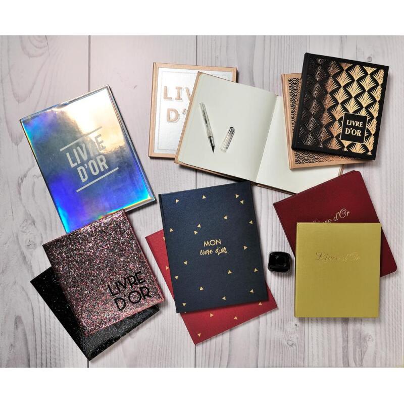 Livre d'or 100 pages tranche argent - Format 27x22cm - GLOSSY - Visuel