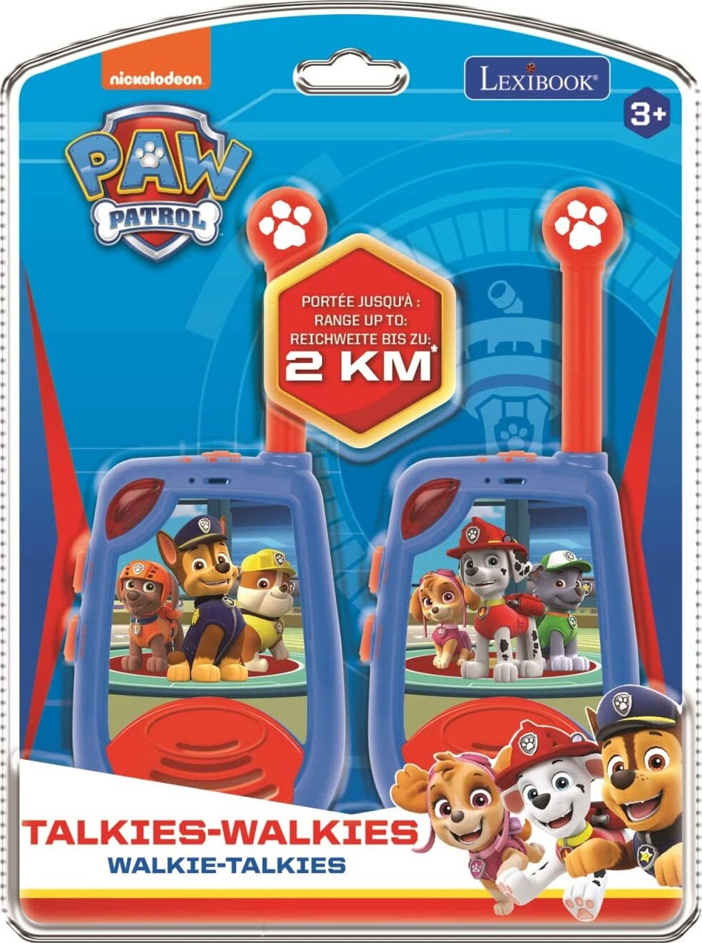 Paw Patrol - Walkie Talkie Sæt - 2 Km Rækkevidde