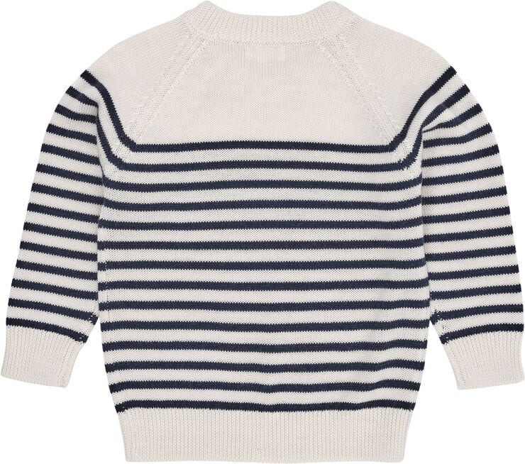 Copenhagen Colors MERINO CLASSIC STRIPED PULLOVER Cream/navy strip