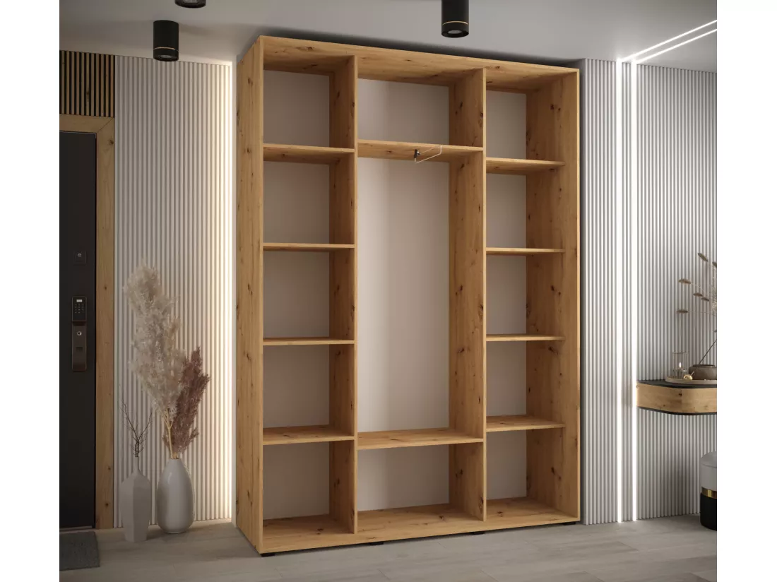 ARMOIRE SAPPORO 2 À PORTES COULISSANTES 205,2/180/45 3 Portes (Artisan/Artisan)