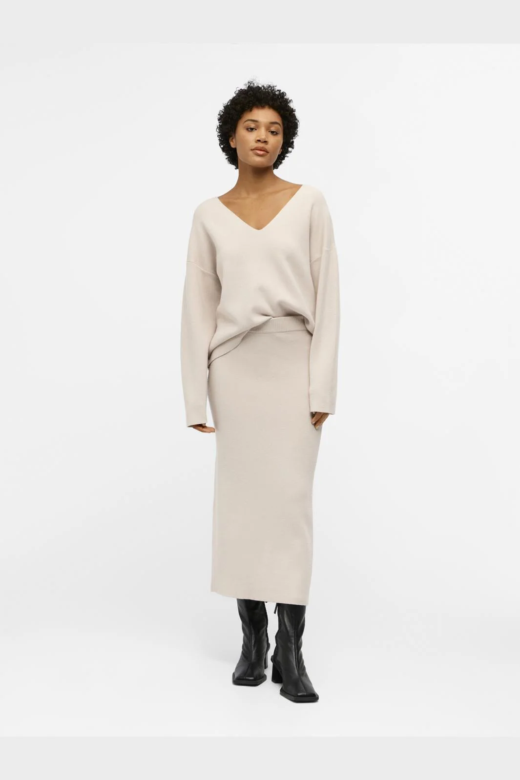 Object Objreynard V-Neck Pullover 4487646 silver gray