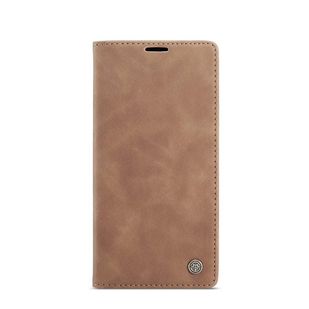 iPhone 12 / iPhone 12 Pro Leder Tasche Flip Wallet Etui mit Kartenfächern - Hellbraun