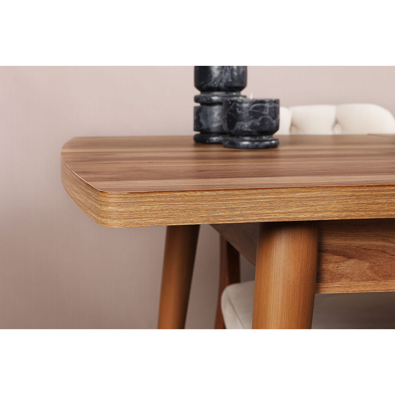 Wooden Art Table à manger Inci marron -130+30x79x80 cm