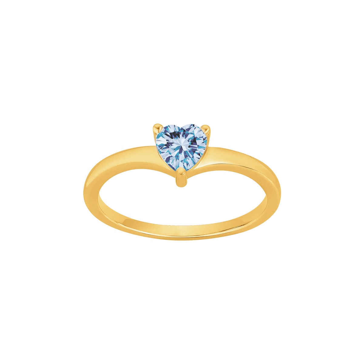 Bague en Plaqué Or avec spinelle bleu topaze