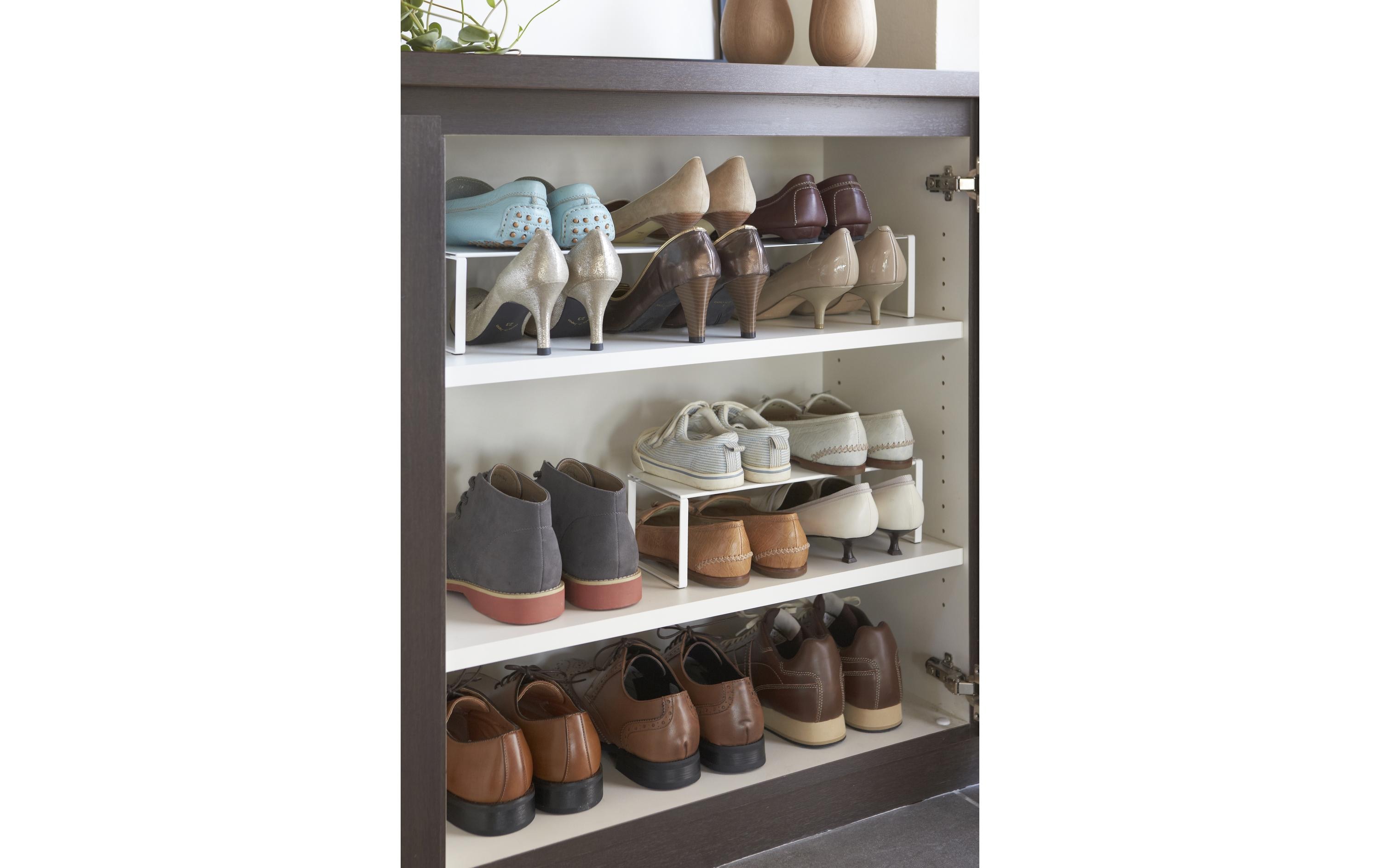 Schuhregal Frame Stahl, WeissAusziehbares Schuhregal