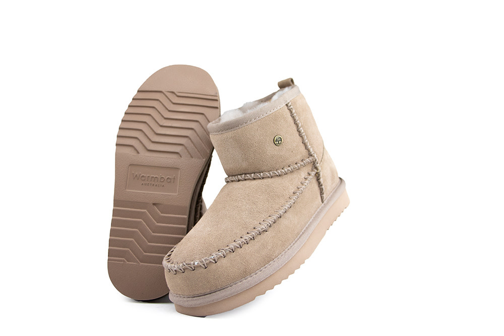 Warmbat Wallaby Boot Stitch Taupe Suede