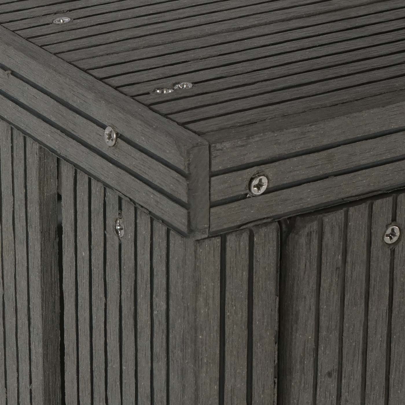 2er WPC-Mülltonnenverkleidung MCW-J28, Mülltonnenbox, Metall Holzoptik, erweiterbar 2x240l ~ grau