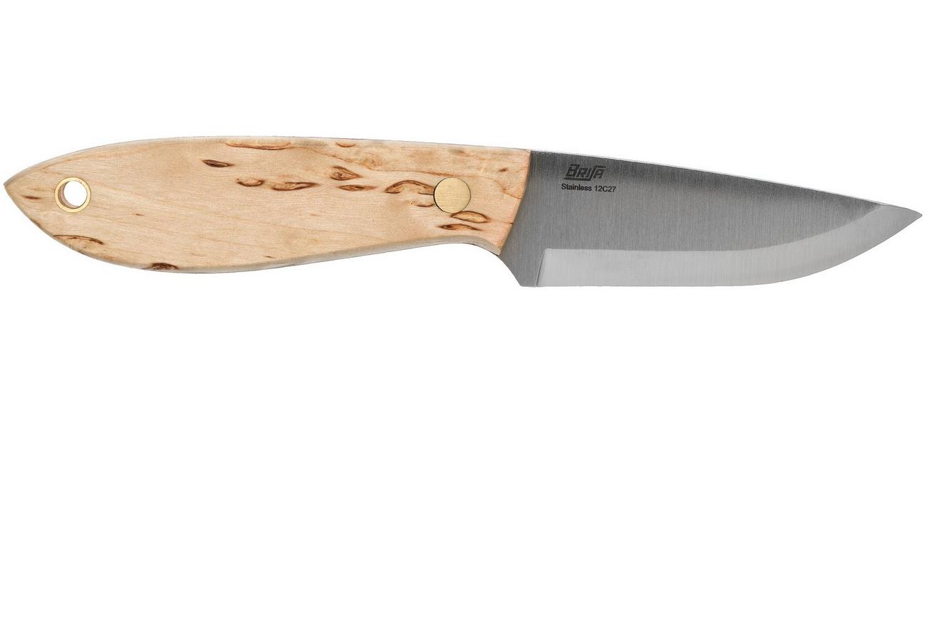 Brisa Bobtail 80 Curly birch handle, 12C27 scandi, Multicarry sheath 9950
