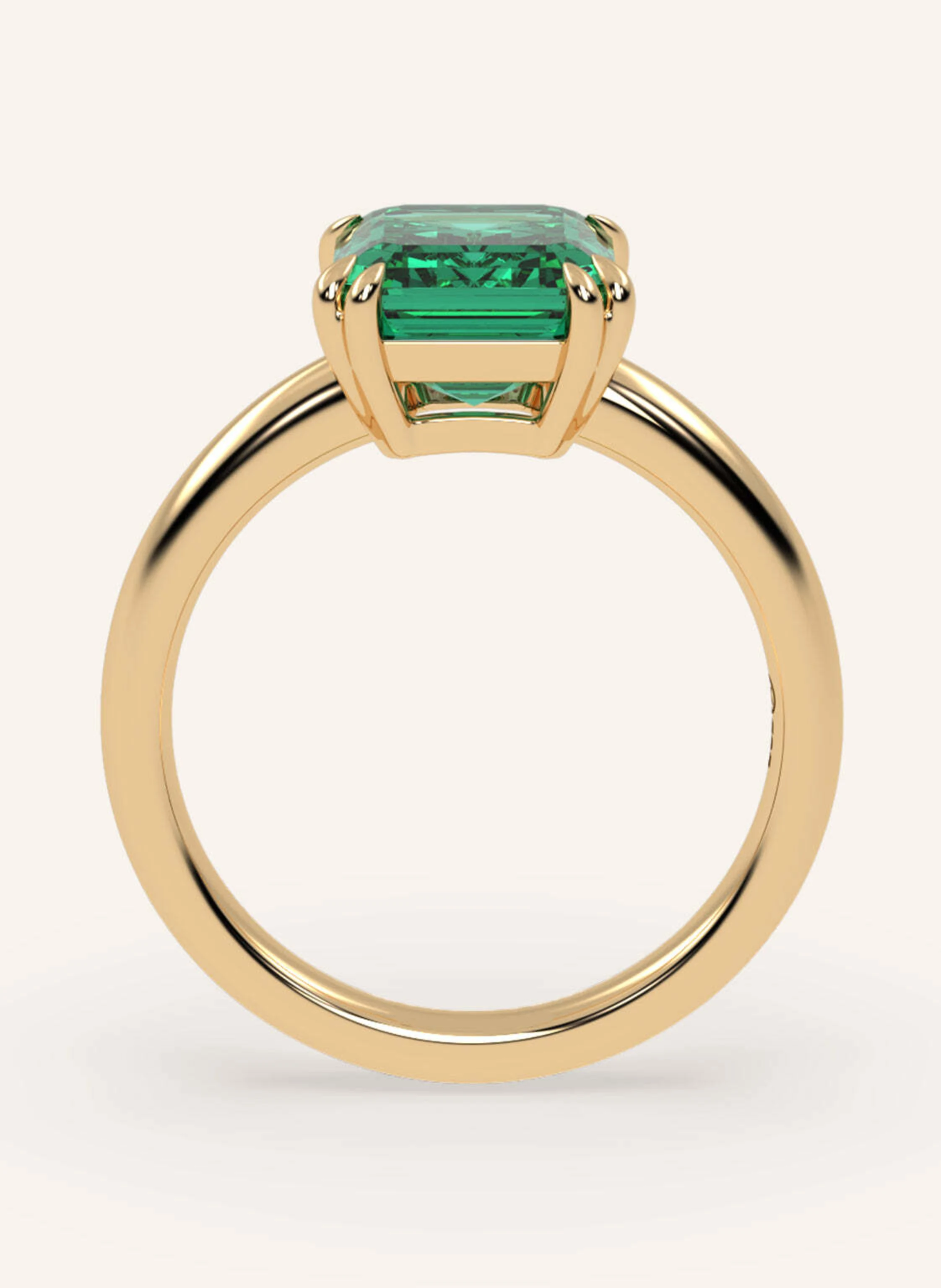 VEYNOU Ring EDEN ESSENCE aus 14 Karat Gelbgold und 3,0ct. lab-grown Smaragd