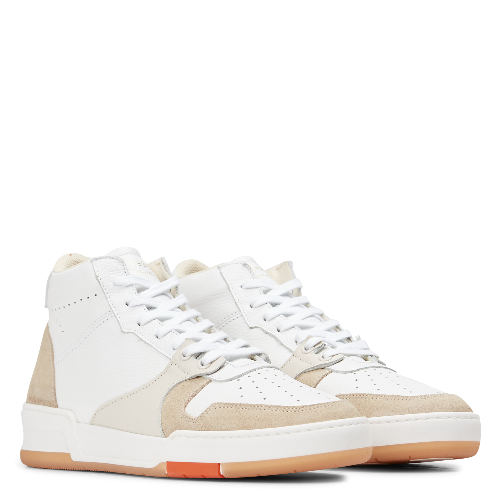 Baskets montantes en cuir | Beige
