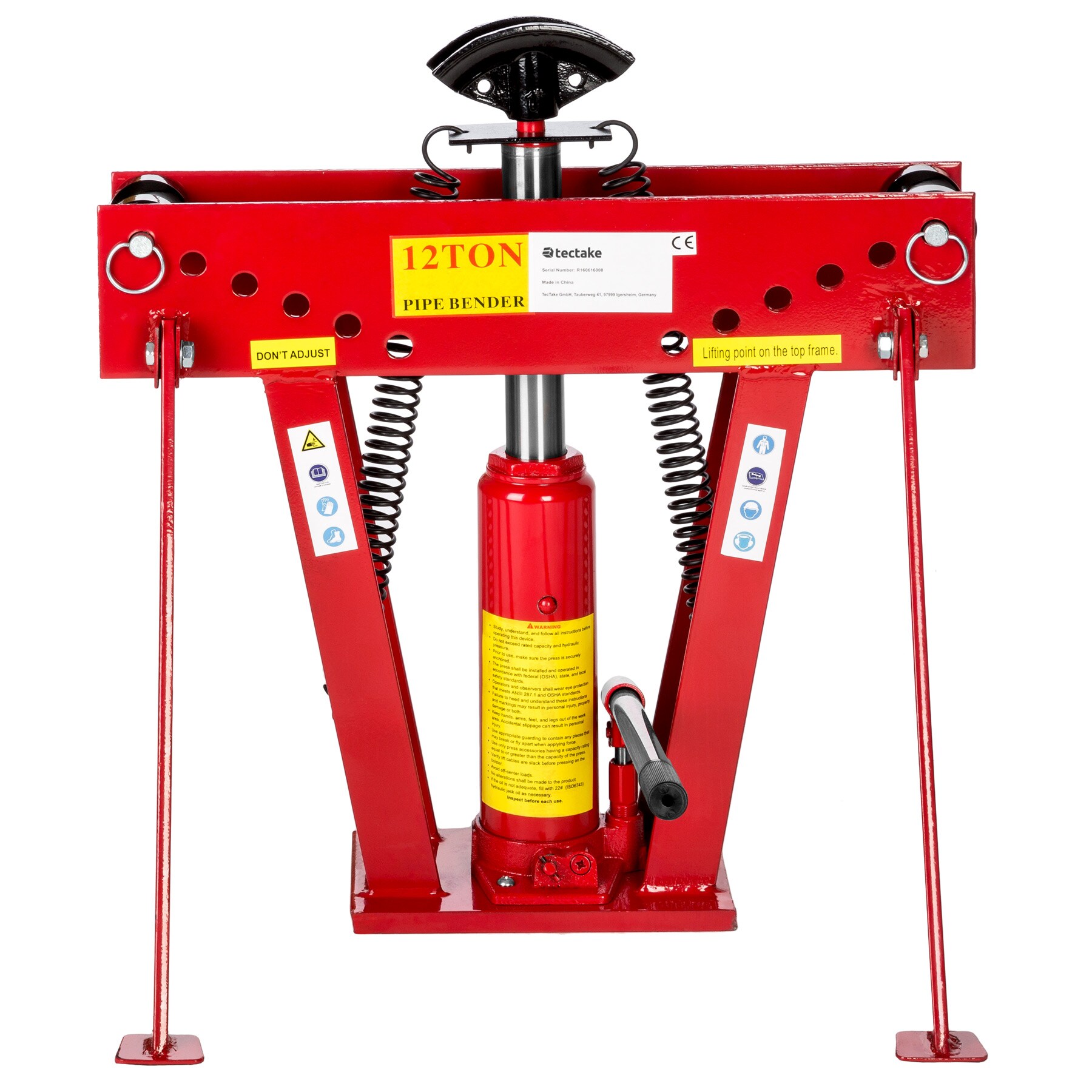 tectake® Rohrbiegemaschine, hydraulisch, bis 90°, inklusive 6 Druckstücke