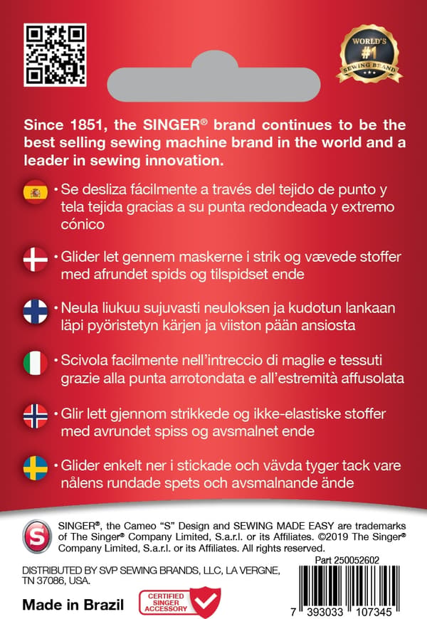 Singer universalnålsett, 5 stk