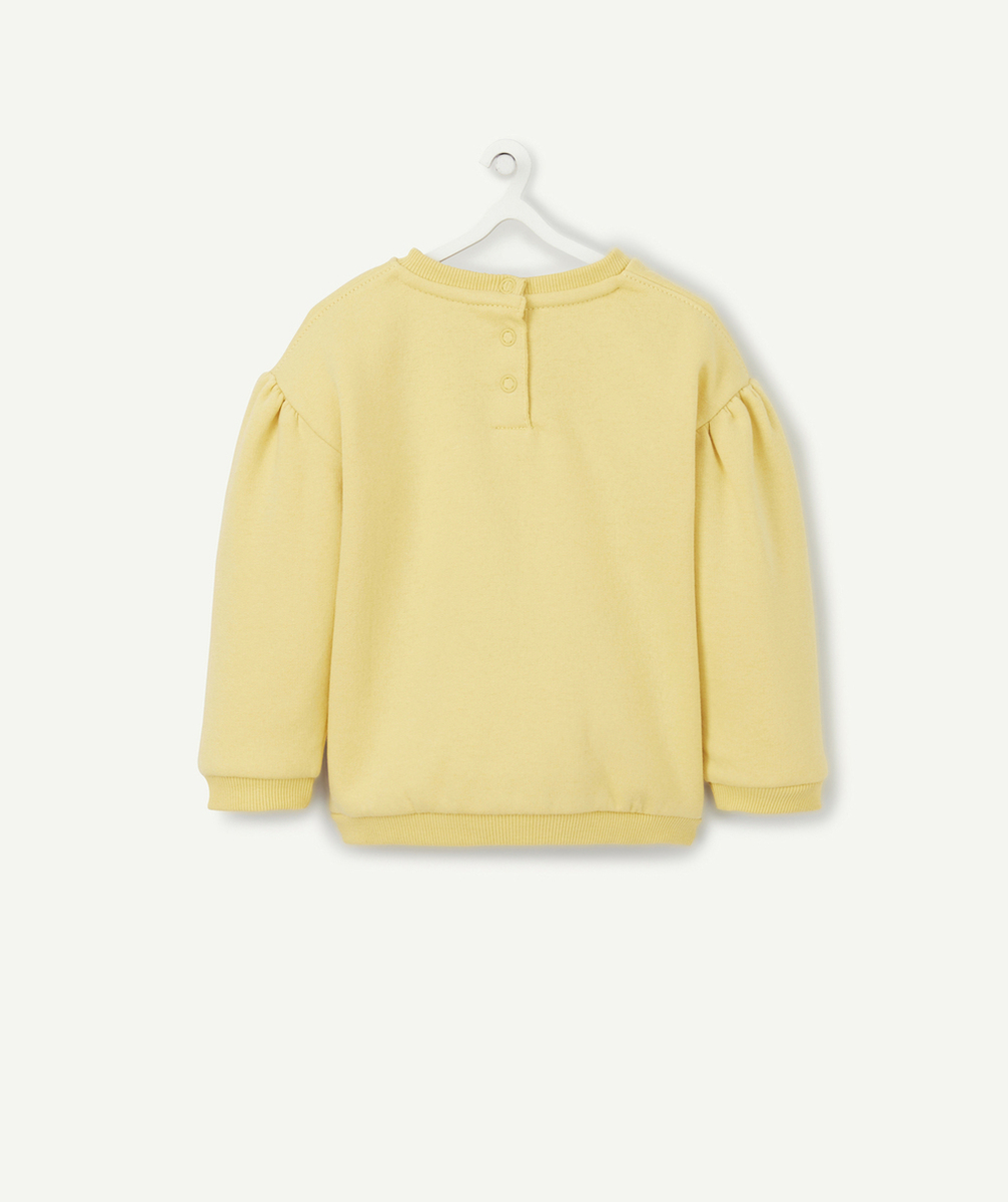 SWEAT BÉBÉ FILLE EN FIBRES RECYCLÉES JAUNE AVEC LEGUMES