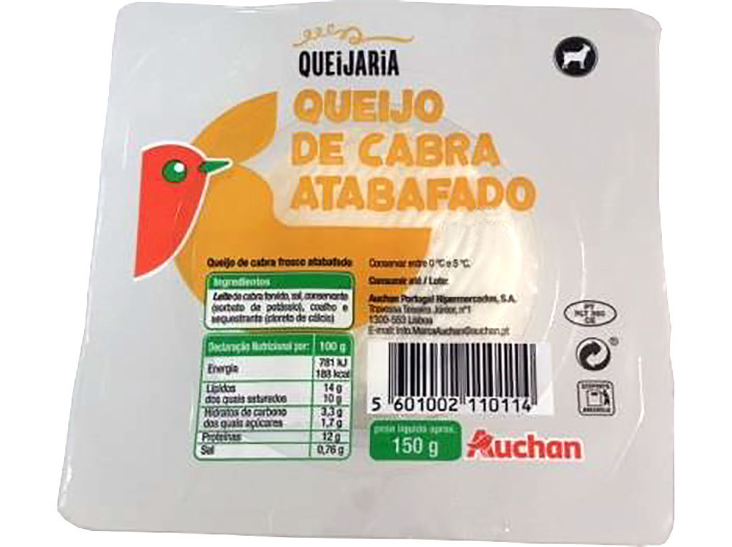 QUEIJO FRESCO DE CABRA AUCHAN ATABAFADO 150G