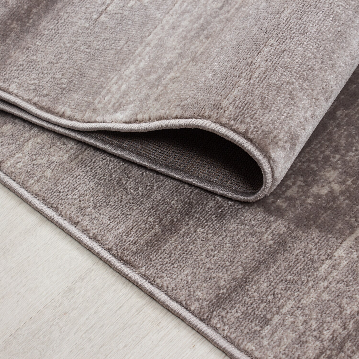 Teppich Kurzflor Modern Wohnzimmer Einfarbig Meliert Uni Pink Beige Grau Lila