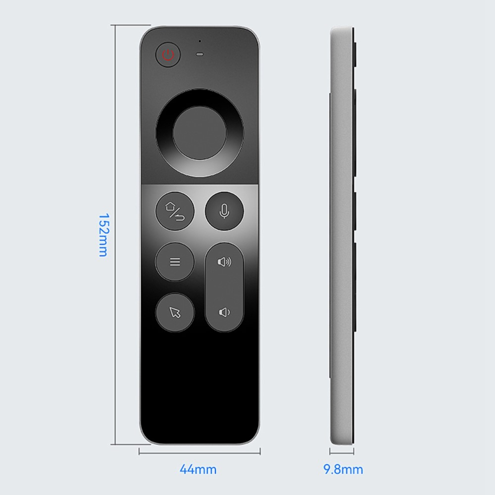 2.4Ghz Air Mouse Fernbedienung mit Keyboard und Sprachsteuerung für PC / Android TV Box / Smart TV / HTPC / Beamer / Mediaplayer - Schwarz / Grau