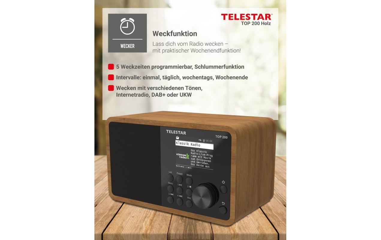 Internet Radio TOP 200 Braun/Holz<br>Mono-Radio mit DAB+/FM und Internetradio