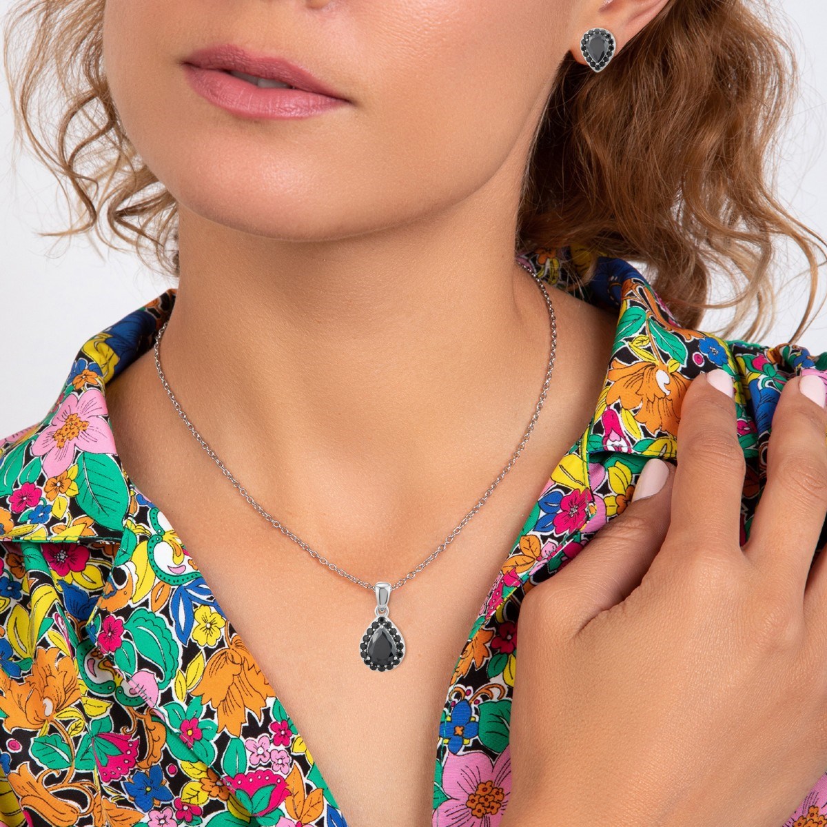 Parure collier et boucles d'oreilles SC Crystal