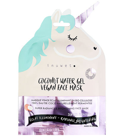 Inuwet Gesichtsmaske - Unicorn - Bio-Zellulose - Kokosnuss - Lil