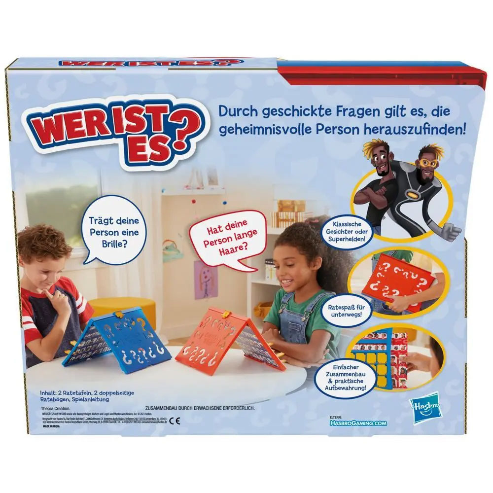 Wer ist es? Rate Spiel Gesellschaftsspiel für Familien / Kinder (F6105100) - Blau / Rot