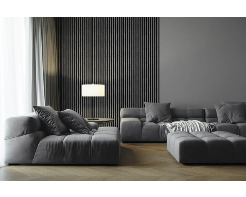 Decoratief paneel Linea Slim 3 grijs zwart 30x150x2650 mm