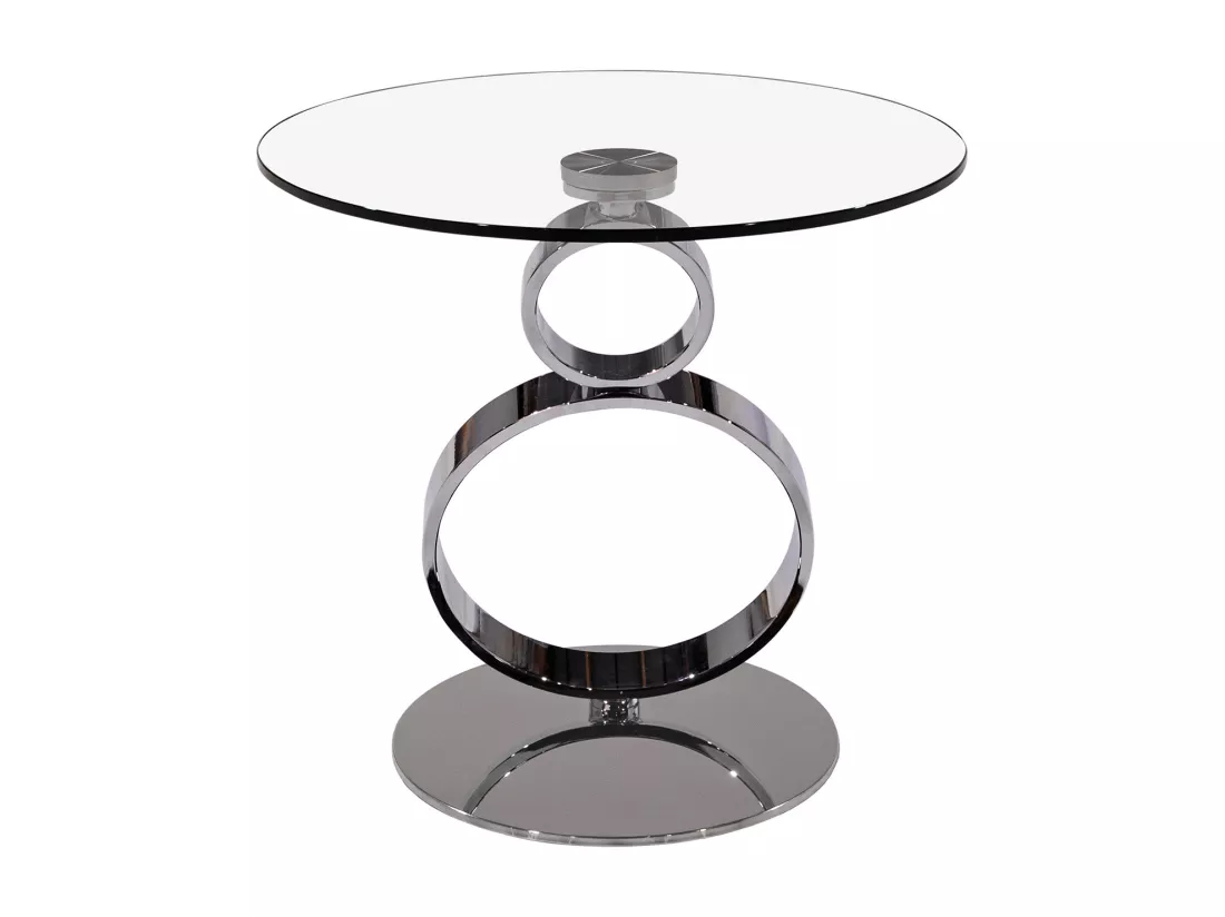 Table d'appoint en verre trempé et acier - Transparent - JOLINE de Maison Céphy