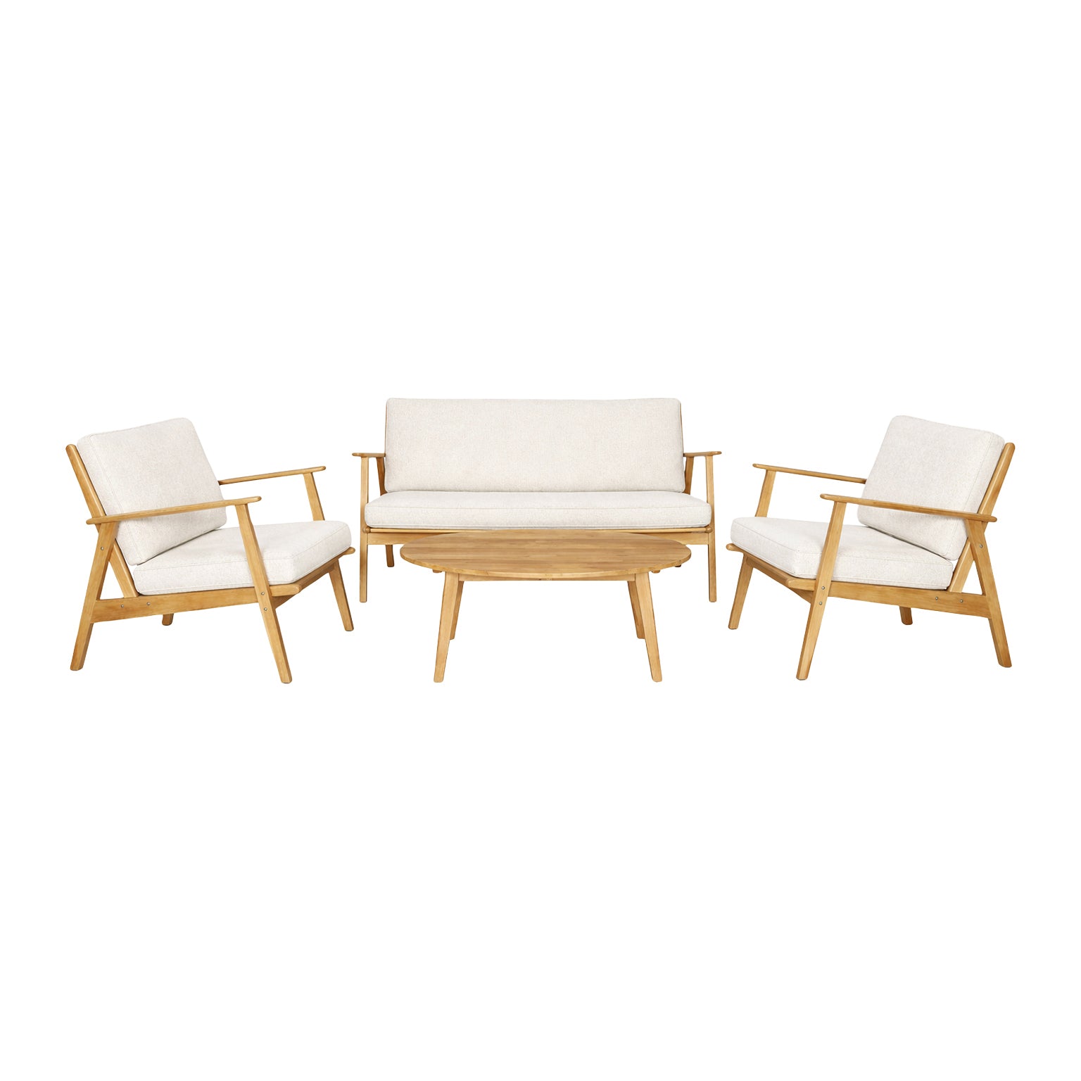 by fonQ Olive Loungeset - Acaciahout - Beige