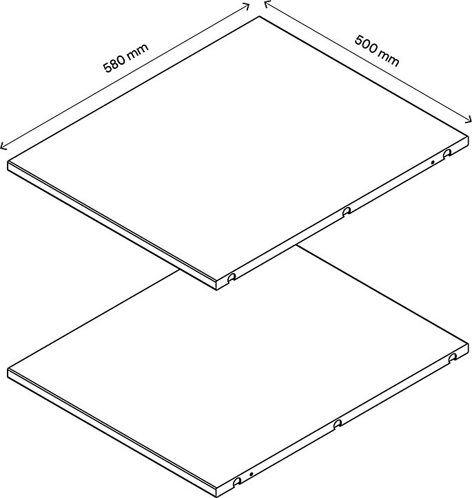 2 tablettes blanches GoodHome Atomia L. 46,4 x P. 56,2 cm