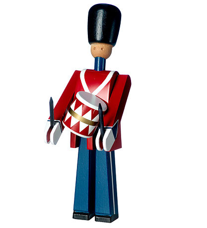 Kay Bojesen Tr?figur - Trommeslager - 21 cm - Lille - R?d/Bl?