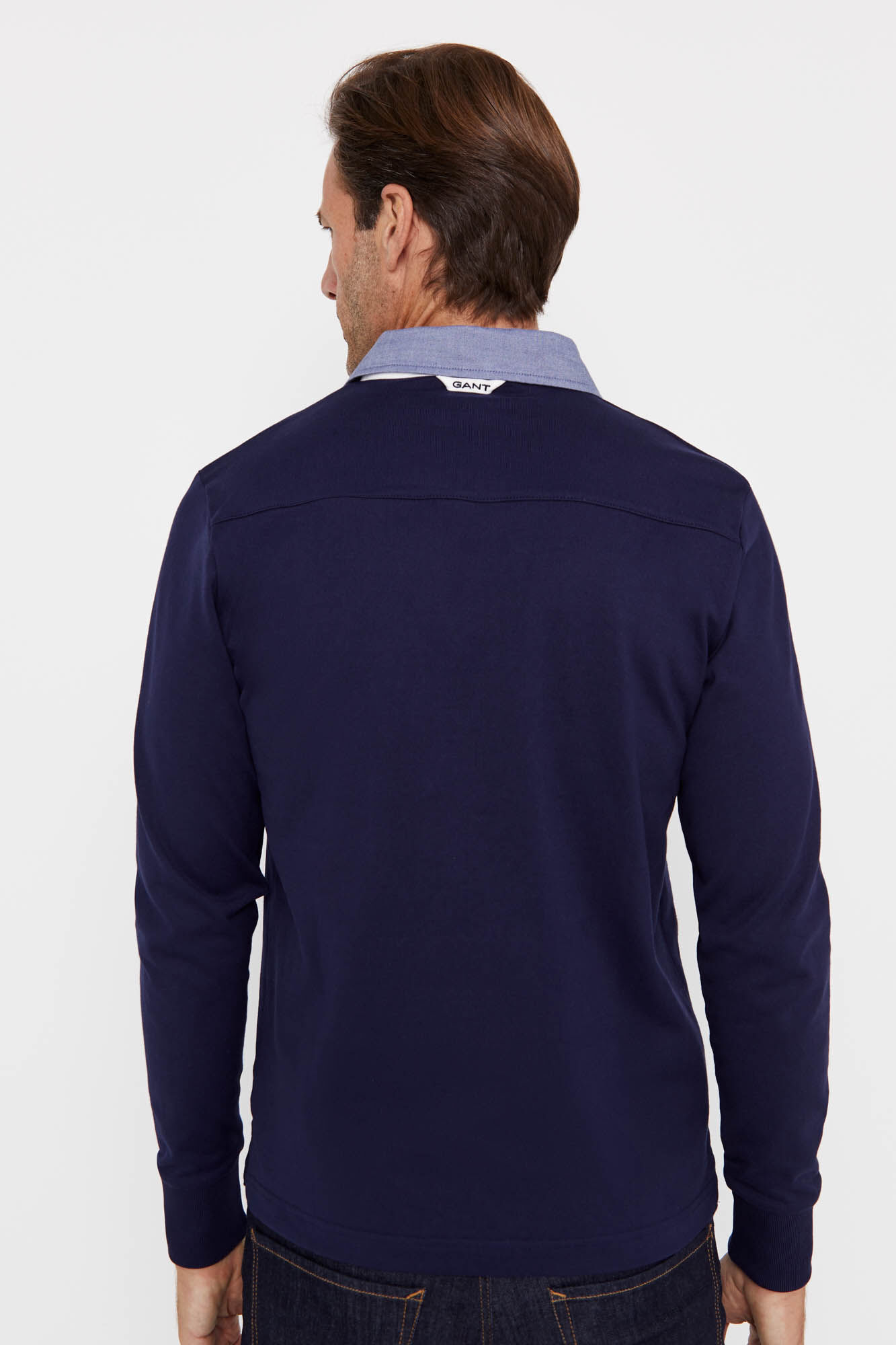 Camisa polo de manga comprida - Azul marinho