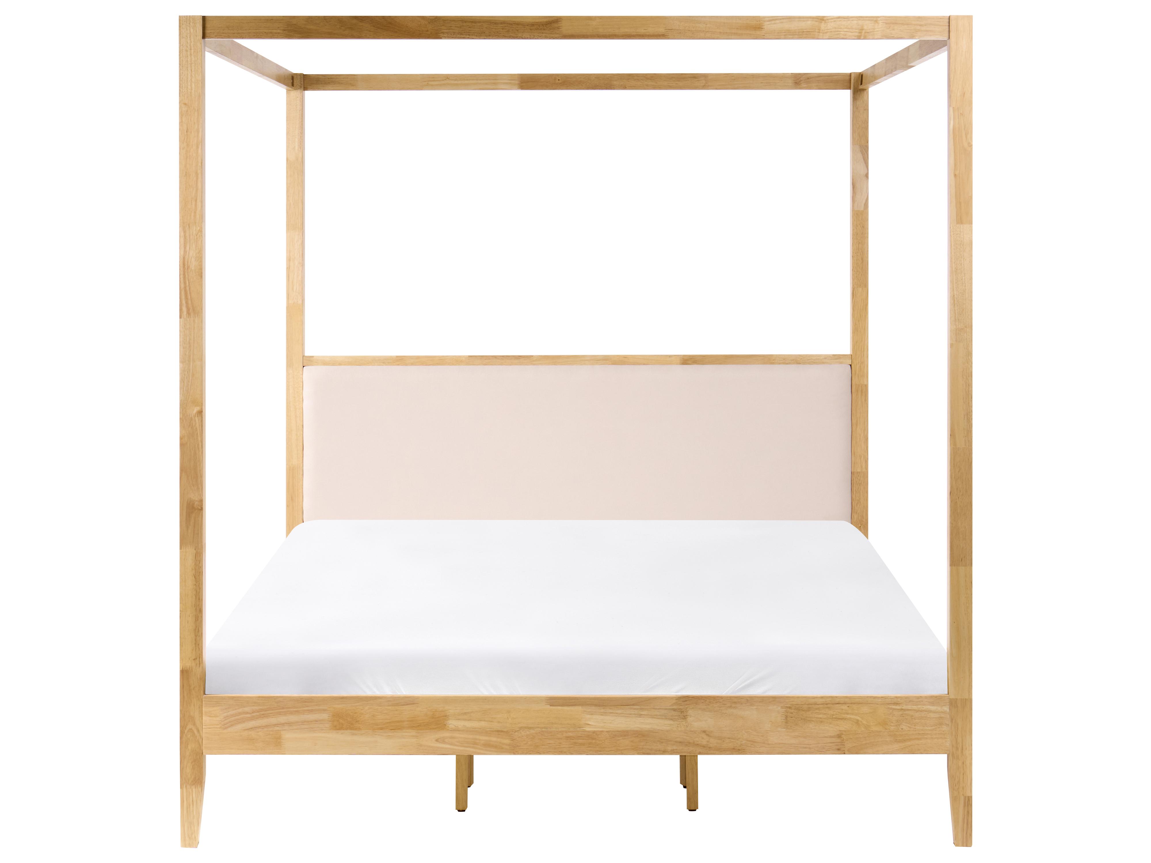 Hemelbed Hout HAILLICOURT 180 x 200 cm Lichtbruin