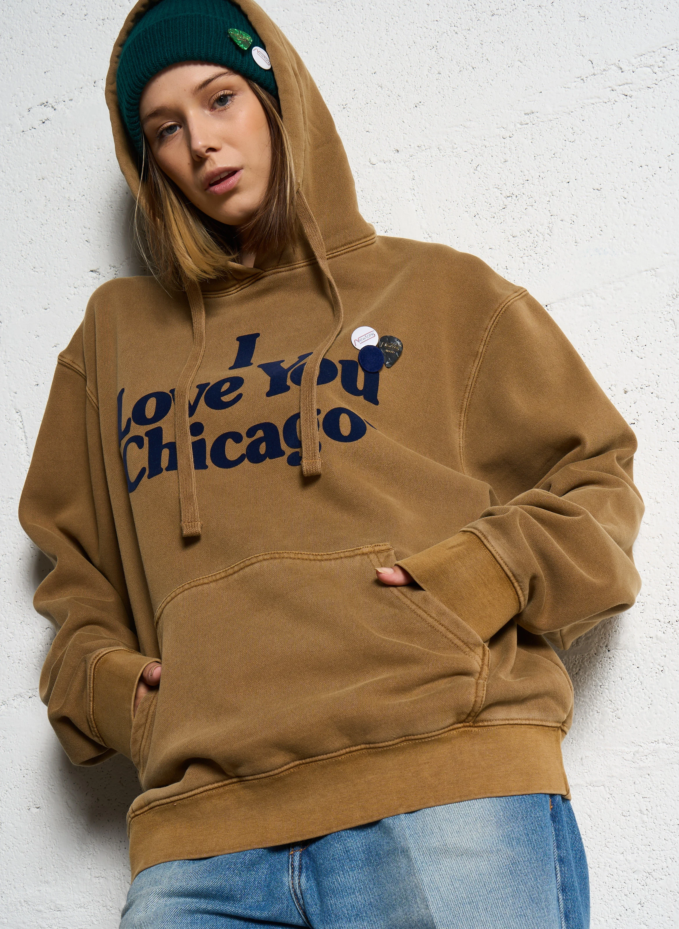 JAGGER SOUVENIR - Sweat ample à capuche sérigraphié en coton mélangé | Marron