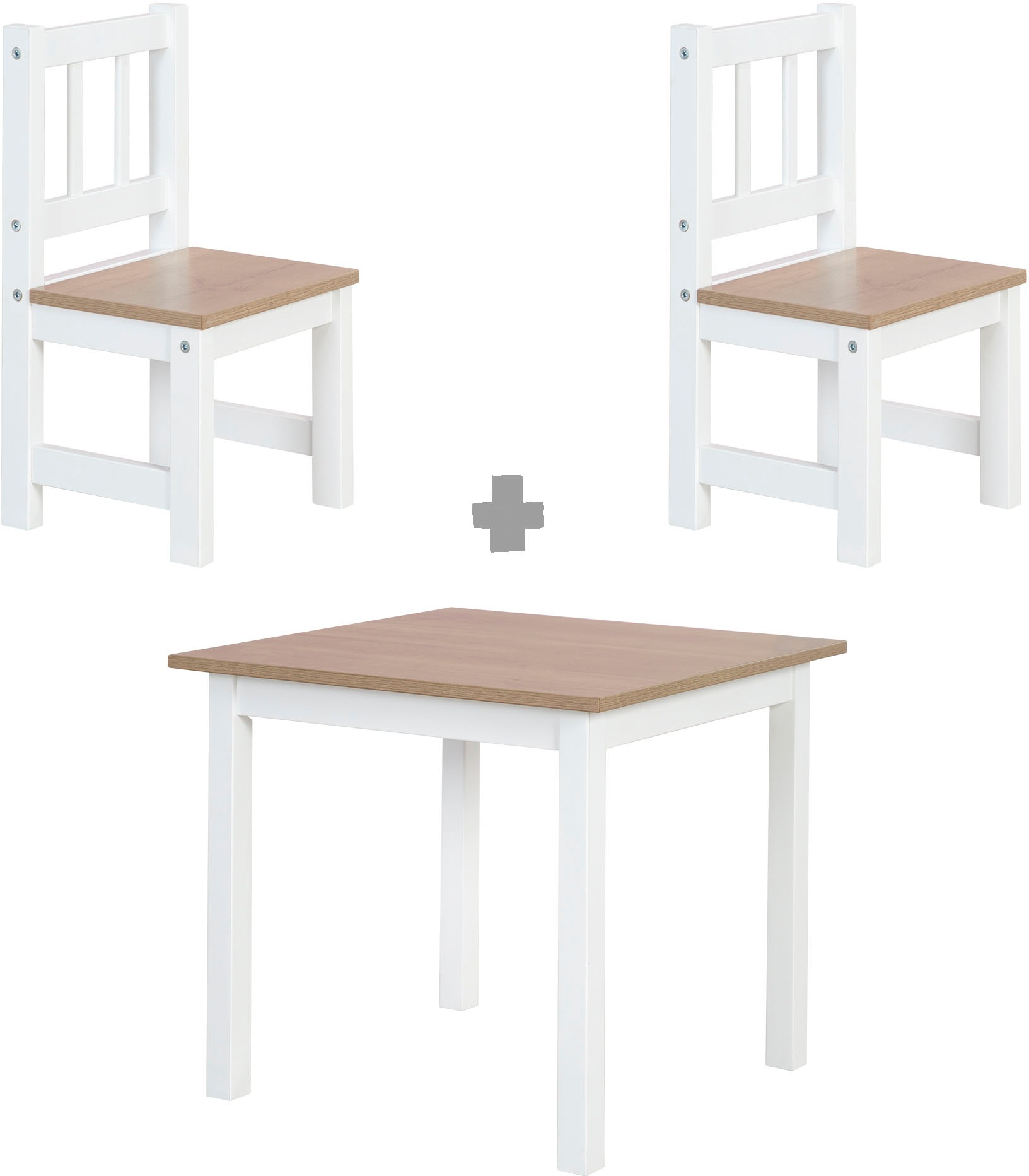 roba® Kindersitzgruppe »Woody, Holzdekor/weiss« 3 Stk. tlg.