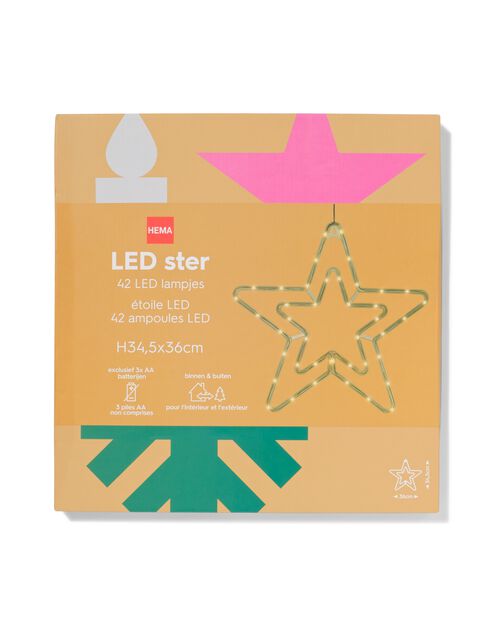 étoile de Noël 34,5 x 36 cm avec 42 lampes LED