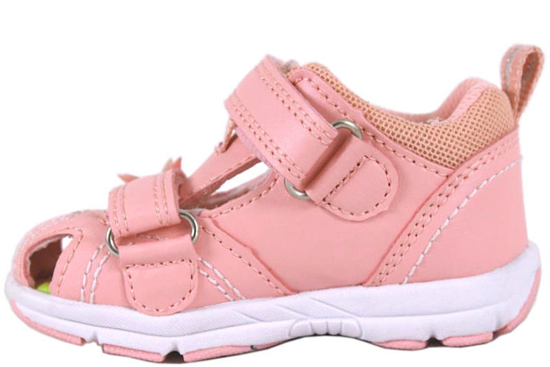 TODDLER LYSERØD SANDAL MED LUKKET TÅ I PU