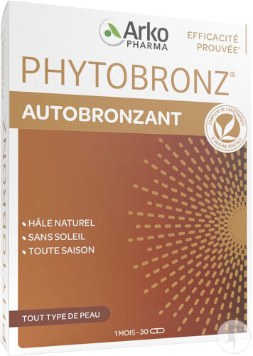 Arkopharma Phytobronz Autobronzant Hâle Naturel Vitamines A & E 30 Gélules