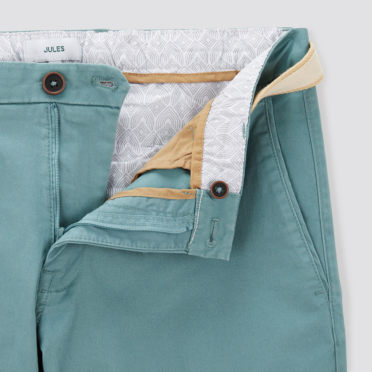 Bermuda chino uni avec ceinture Bleu clair