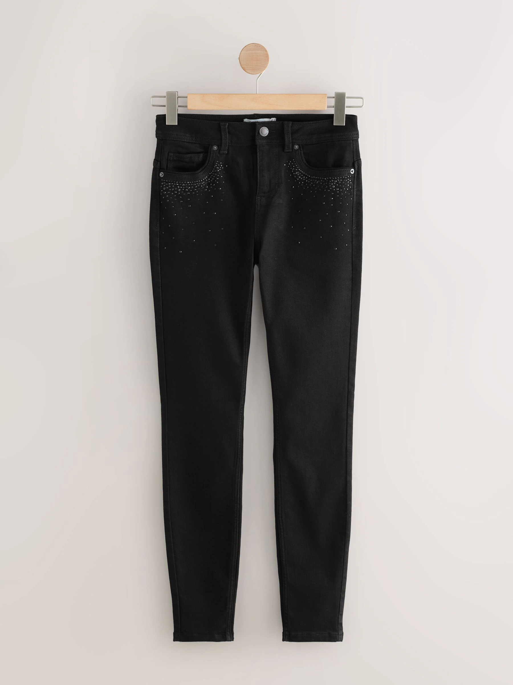 Zwarte verfraaide zak - Superzachte skinny jeans