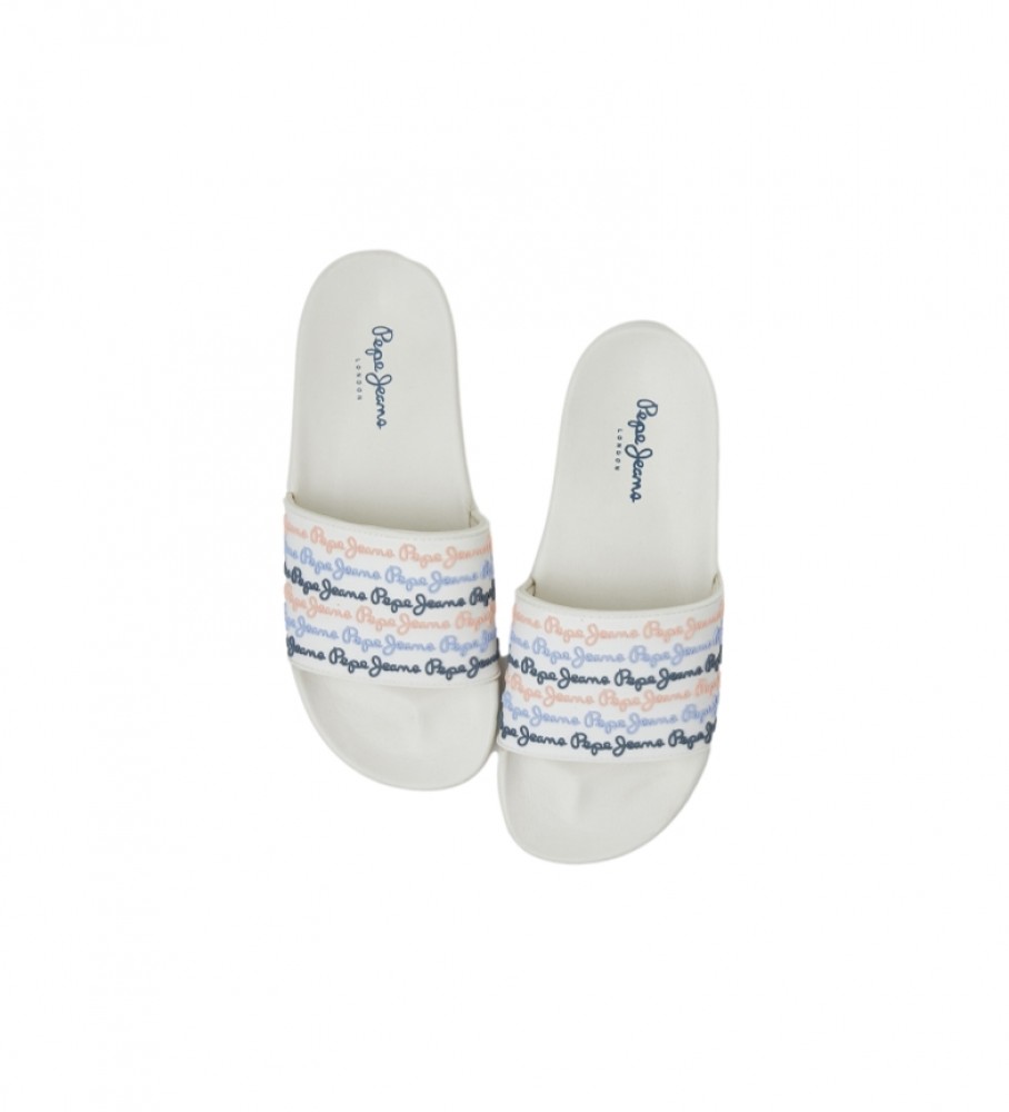 Conjunto de chinelos Pepe Jeans Slider brancos