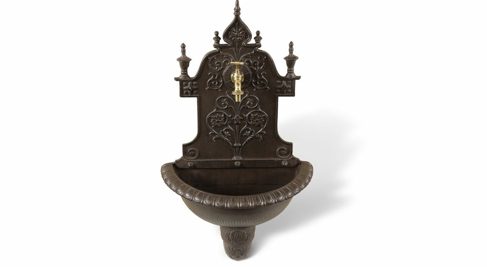 Fontaine de jardin aluminium marron 44x22.5x77.5cm